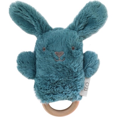 OB Designs Plyšové chrastítko králíček Duck Egg Blue