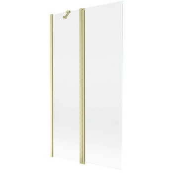 Mexen Mist параван за вана с 2 крила 100 x 150 см, прозрачен, златисто-четкан - 8A9-100-011-55-00 (8A9-100-011-55-00)