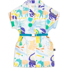 Wouki dětské košilové šaty PAGU jungle blue