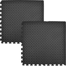 Divio Pěnové puzzle do fitness a bazénu 62 x 62 x 1 cm černé 2 ks