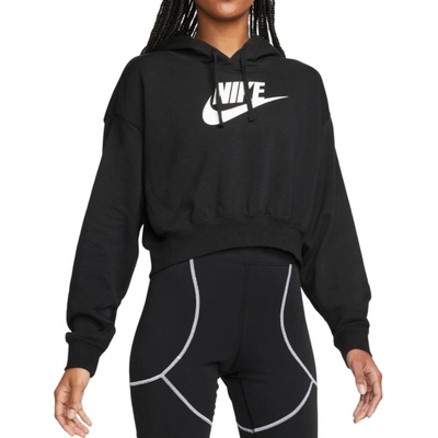 Nike Дамска блуза с дълъг ръкав Nike Sportswear Club Fleece Oversized Crop Hoodie - Черен