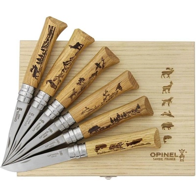 Opinel Set zavíracích nožů Animalia, dřevěný box