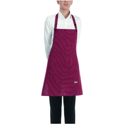 EGOchef Kuchařská zástěra DÁMSKÁ Bordó jemné bílé pásy 70x70 cm E-6000055C