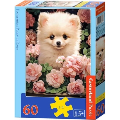 Castorland Пъзел Castorland от 60 части - Померан сред рози (B-066261-1)