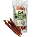WILD FARM Дълга пръчка от телешка кожа с патица 28 см 320 г лакомство за кучета