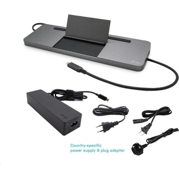 i-Tec USB-C Metal Ergonomic 4K 3x Display Docking Station, PD 85W + Universal Charger 100W C31FLATPRO100