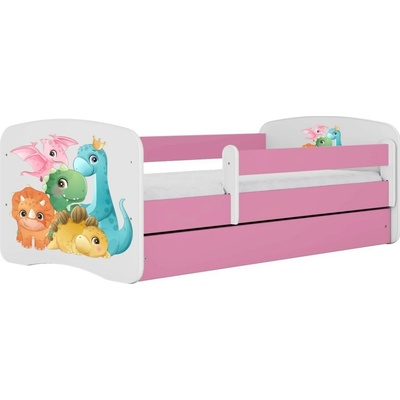 Kocot kids Babydreams dinosaury ružová se šuplíkys matrací