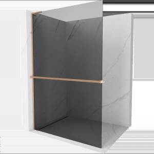 Mexen Kioto+ L душ стена с рафт Walk-in 80 x 200 см, графит, четкана мед - 800-080-123-65-40 (800-080-123-65-40)