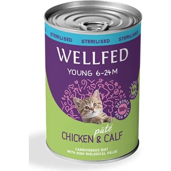 PETINTEREST Wellfed Young Sterilised Chicken and Calf консерва за млади кастрирани котки 400gr