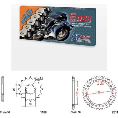 ČZ Řetězová sada Triumph 1050 Speed Triple R, S 12-21