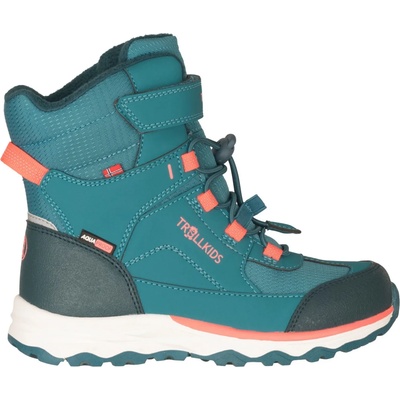 Trollkids Детски зимни ботуши Trollkids Kid's Hafjell Winter Boots XT Winter boots - Dusty Teal / Coral Pink / Midnight Petrol - размер 34 (EU) (702-2966-0617)