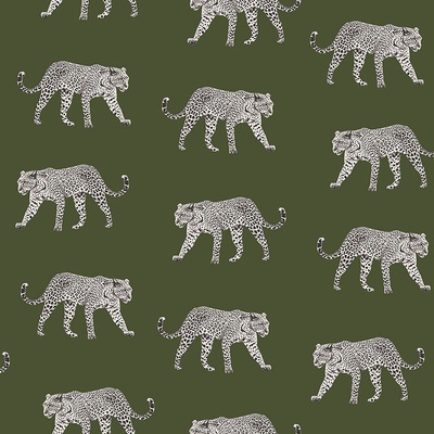 Esta Home 139179 Vliesová tapeta zelená s leopardmi Paradise rozmery 0,53 x 10,05 m