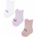 Kojenecké ponožky 3 páry růžová
