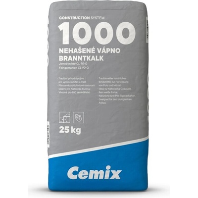 Cemix 1000 CL 90-Q Nehašené vápno 20 Kg – Zbozi.Blesk.cz