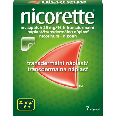 Nicorette invisipatch 25 mg/16 h transder. náplasť emp tdm (vre.koextr.cykloolef.kopolymér) 7 ks