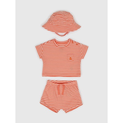 Body overaly sety Baby pruhovaný set organic Oranžová