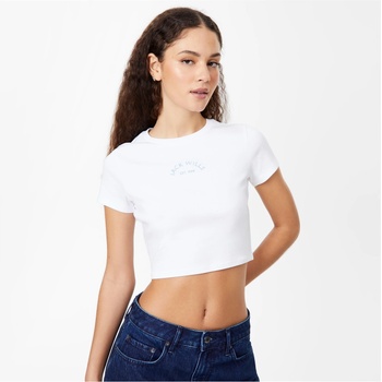 Image 1 of Jack Wills Бебешка тениска Jack Wills Cropped Baby T-Shirt - White