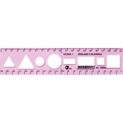 Optima Шаблонна линийка OPTIMA розова 20cm 53051 (53051)