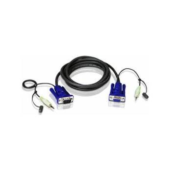 ATEN KVM кабел ATEN 2L-2402A, HD15 F + Audio plug към HD15 M + Audio plug, 1.8 м, 2L-2402A