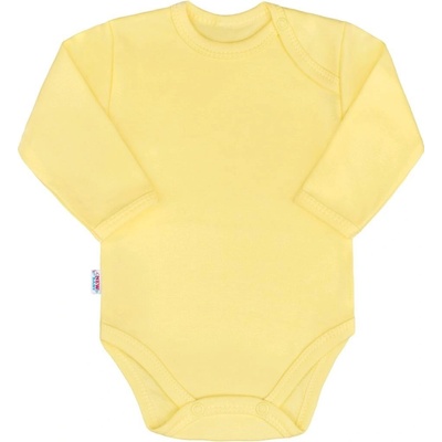 NEW BABY Dojčenské bavlnené body s dlhým rukávom New Baby Pastel žlté