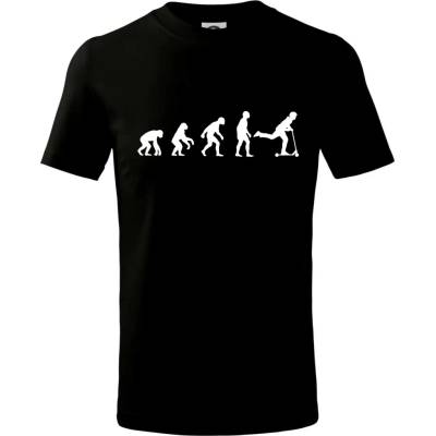 Evolucía kolobeh kolobežka tričko detské Čierna