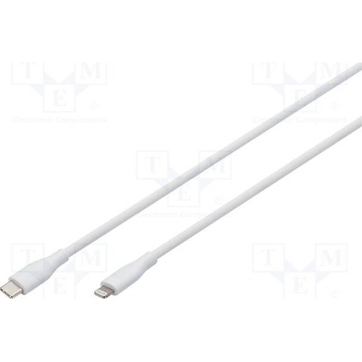 Digitus AK-600110-020-W USB 2.0; vidlice Apple Lightning,USB C vidlice, 2m, bílý