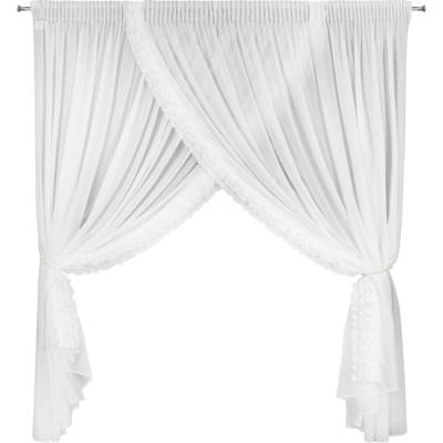 EUROFIRANY ZÁCLONA NA PÁSCE LUISA 400X250 CM BÍLÁ
