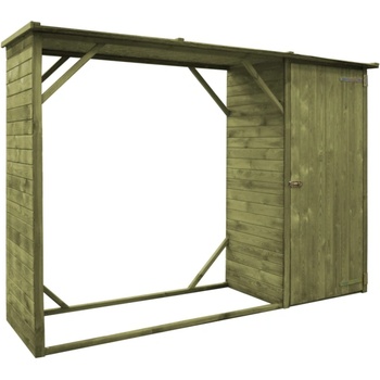 HABA Градински навес за дърва и инструменти, бор, 253x80x170 см (V45137)
