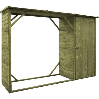 HABA Градински навес за дърва и инструменти, бор, 253x80x170 см (V45137)