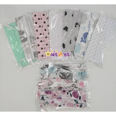 Hand Made Baby Nellys rouška dětská bavlněná dvouvrstvá s kapsou na filtr na gumičku chlapecké motivy