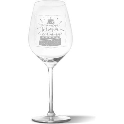 Sablio Pohár na víno Všetko najlepšie k tvojim narodeninám 490 ml