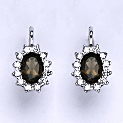 Čištín Kate přírodní záhněda a čiré zirkony NK 1480