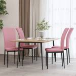 vidaXL Трапезни столове, 4 бр, розови, кадифе (326108)