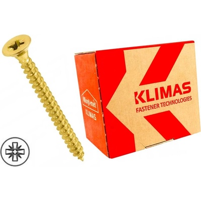 Klimas Wkret-Met PZ 4x25mm - 1000 ks - Skrutky do dreva so zapustenou hlavou (krížové), KMH, KDH