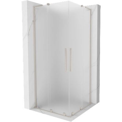 Mexen Velar L Duo плъзгаща се душ кабина 80 x 80 см, матирано, четкаван никел - 871-080-080-02-33-97 (871-080-080-02-33-97)