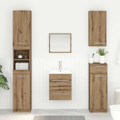vidaXL Шкаф за мивка Дъб 38, 5 x 41 x 48 см Инженерна дървесина (880451)