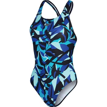 Speedo Дамски бански костюм Speedo Allover Digital Powerback Swimsuit Womens - Black/Blue