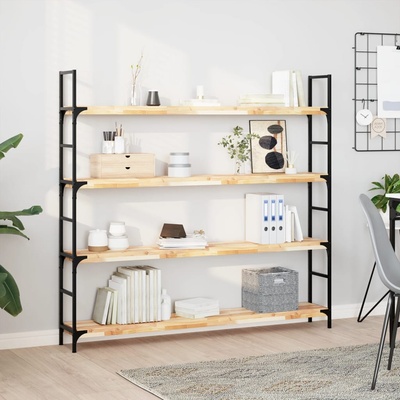 vidaXL Плаващи рафтове, 3 бр. , 140x20x4 см, необработена масивна дървесина, акация (3279437)