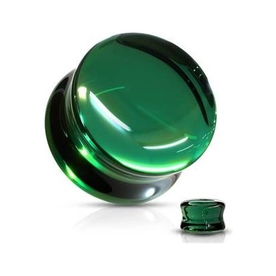 Šperky4U skleněný plug do ucha zelený PL01250G-12