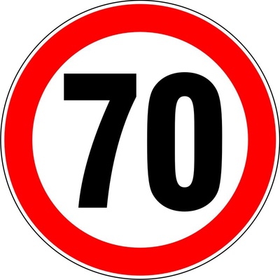 RAFO Samolepka Nejvyšší rychlost 10, 15, 20 - 300, průměr 20 cm Varianta: 70