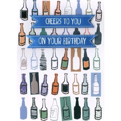 Narozeninové přání lahve Cheers to you on your birthday