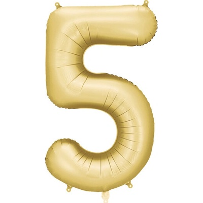 Party Deco Balón Číslo 5 Zlatý 86 cm