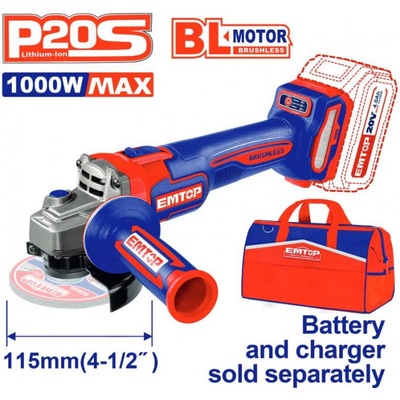 EMTOP Aku úhlová bruska 20V 115 mm (1000W) solo – Zbozi.Blesk.cz
