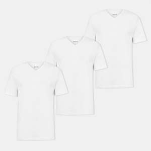 Boss Тениска Boss Men's V-neck 3-Pack T-Shirts Soft Breathable Fabric - White