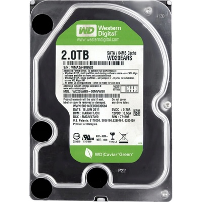 WD Caviar Green 2TB, SATAIII, 7200rpm, 64MB, WD20EARS