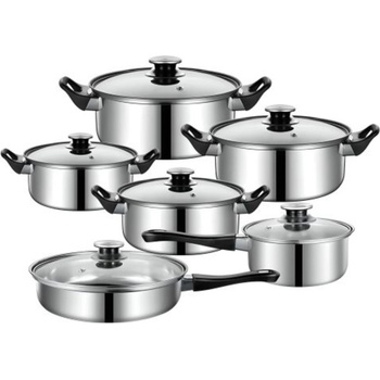 Retoo Комплект прибори за хранене от неръждаема стомана Retoo от 12 части - сребрист (O068)