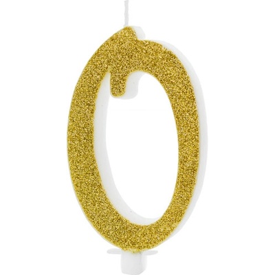 PartyDeco svíčka zlatá číslo 0 – Zboží Dáma