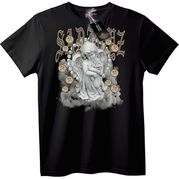 NOONEBRAND Тениска Тъжен ангел - 5XL, Black