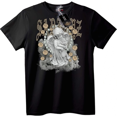 NOONEBRAND Тениска Тъжен ангел - 5XL, Black