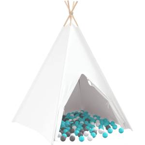 vidaXL Палатка тип ти пи Бяло 120 x 120 x 150 cm Тъкан и пластмаса (3385871)